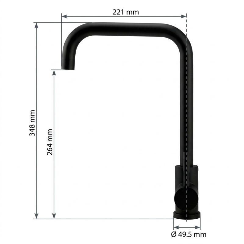 Pure.Sink Elite Steel Pure keukenkraan Mat zwart PS8010-10